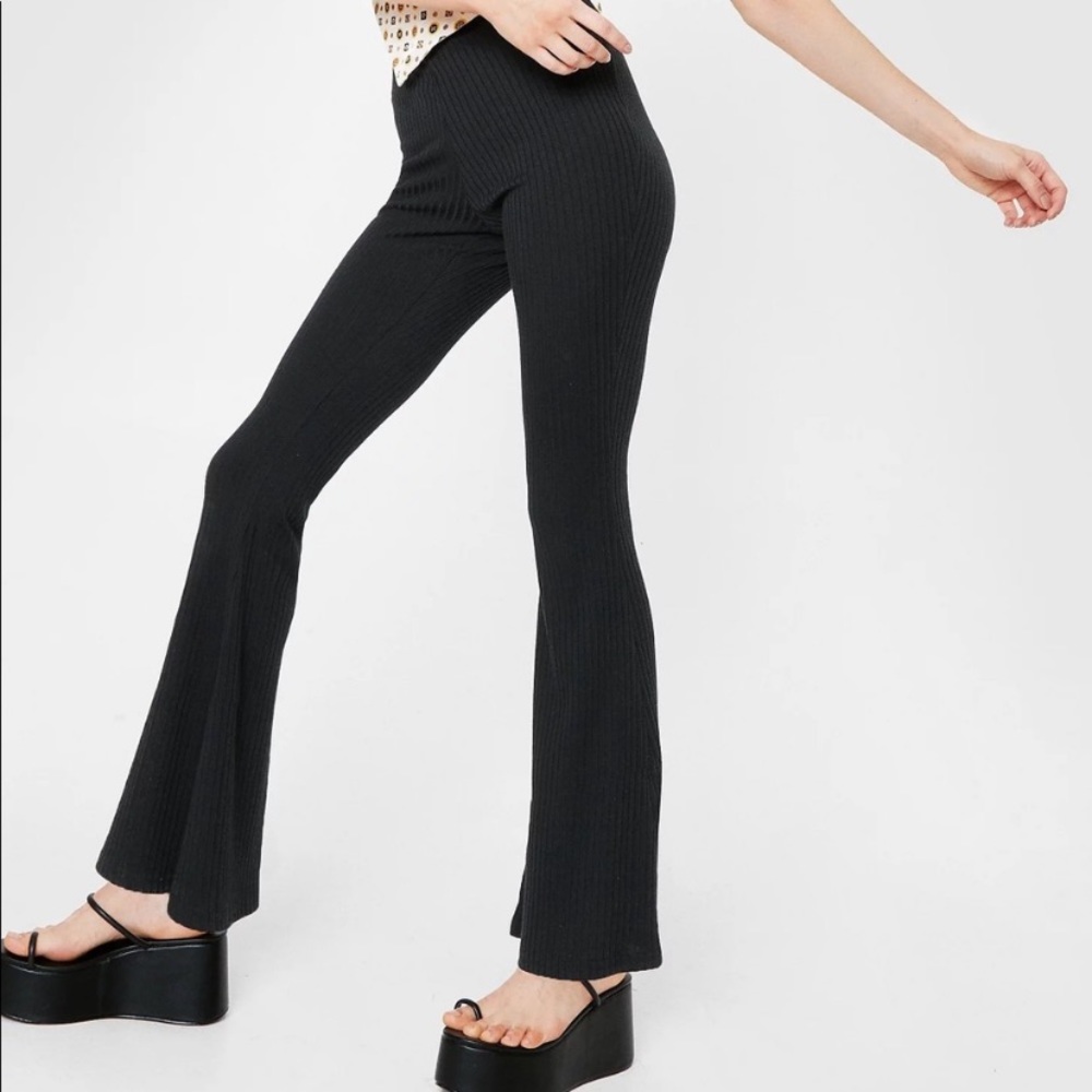 nasty gal black flare legging pants NWOT